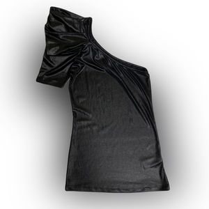 Forever 21 Black Top Size Small One Sleeve